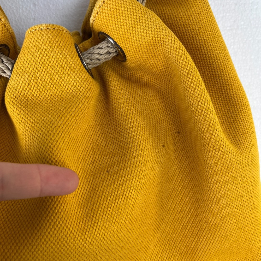 Michael Kors‎ Marina Mustard Yellow Large Canvas Tote Handbag Rope Handle Hobo - Picture 4 of 16